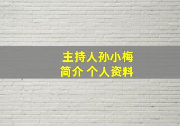 主持人孙小梅简介 个人资料